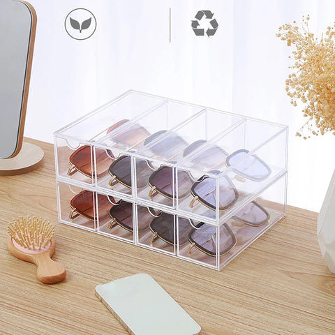 4 Layers Acrylic Glasses Storage Box