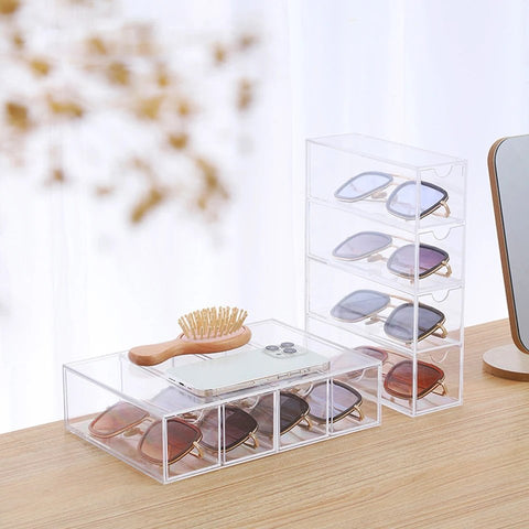 4 Layers Acrylic Glasses Storage Box