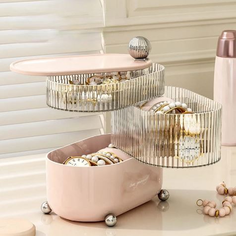 3 Layers Rotation Cosmetics Make-up Container Storage. (Premium Quality)